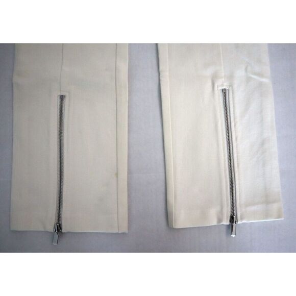 Derek Lam 10 Crosby Women Sz 4 Soft White Van Cropped Zip Front Slit Pants - Picture 6 of 12